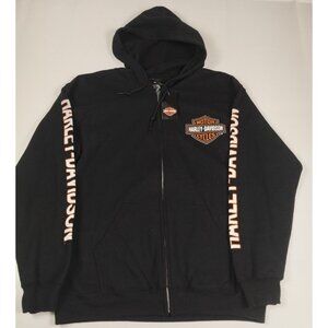 Harley-Davidson Mens M Black Ramstein Air Base Zip Hoodie 2017 NWT